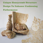 Honeycomb Packing Paper 12" W x 220' L Packing Paper for Moving Products & Gifts Honeycomb Wrapping Paper Recyclable and Biodegradable Cushioning Packing Material with 20 Fragile Stickers