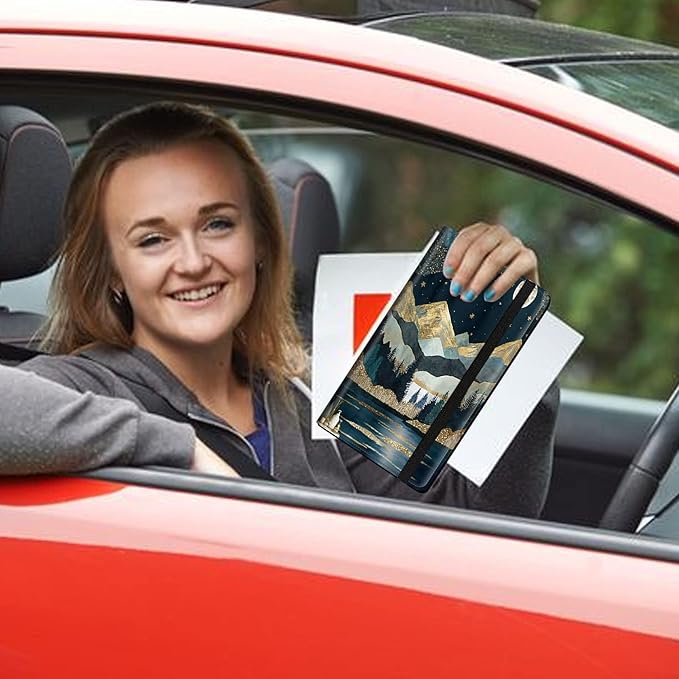 Car Registration and Insurance Holder,Cool Car Accessories for ID, Driver's License Cards & Essential Document,business cards,Men&WomenGreen Golden Mountain