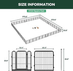 FXW Rollick Unleashed Dog Playpen for Indoor, Yard, RV Camping, 24 inch 48 Panels for Small and Puppy Dogs, Black│Patented