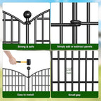 10 Panels Decorative Garden Fence - 32 in (H) x 23.6 ft (L) No Dig Dog Fence Outdoor for Yard, Rustproof Tall Garden Fencecing Panels, Animal Barrier Suitable for Yard Border, Patio, and Outdoor Use