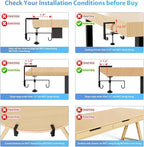 KEEGH Extra Large 48" Under Desk Cable Management Tray - Under Desk Cord Management - Clamp/Screw Mount - Support Upto 70lbs - Fabric Wire Management - Cable Raceways Tray Cord Hiders for Office/Home