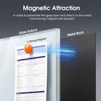 MaxGear Glass Whiteboard 96x48 Inches Wall Mounted, Magnetic White Board with 1 Eraser, 1 Accessory Tray, 4 Markers and 6 Magnets, Extra Large Frameless Dry Erase Board for Office, School, Home