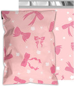 Poly Mailers 14.5x19 Inch 50 Pcs - Pink Bow printed Shipping Bags, 2.4mil Thickness, Waterproof and Tear Resistant Mailing Envelopes, Self-Sealing Packaging Bags for Small Business