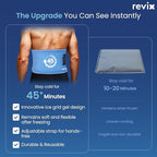REVIX Large Ice Packs for Injuries Reusable, 45-Minute Long-Lasting Cold Therapy with Ice Grid Gel Design, Multi-Purpose Reusable Gel Cold Pack for Knee, Shoulder, Back, Elbow, Hip, Tight, 16 × 9"