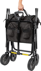 Amazon Basics Collapsible Folding Heavy Duty Utility Wagon for Outdoor Sports, 265 pounds Weight Capacity, Camping, Garden, and Shopping, 27.6 x 40.9 x 20 inches, Black