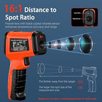Infrared Thermometer Gun, Include K-Type Probe for Humidity, -58°F to 1796° F Digital Laser Temperature Gun for Cooking, 16:1 IR Temp Gun for Griddle, Pizza Oven, Engine, HVAC, Industrial & Home Use