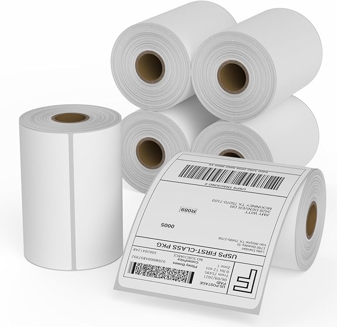 8 Rolls 4x6 Direct Thermal Shipping Labels 250 Labels/Roll Compatible with Zebra 2844, 2843, 2844z Eltron, Address Labels for Logistics E-Commerce Mailing Warehouse Thermal Labels for FBA USPS,