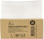 Buhbo 4" x 6" Direct Thermal Labels - Perforated BPA Free - Compatible with Zebra & Rollo Printer - Commercial Grade Shipping (500 Fanfold Labels)
