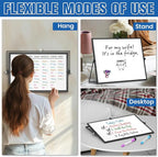 Grtard Dry Erase Magnetic White Board, 16''x12'' Double-Sided Desktop Whiteboard with Stand, Portable Small Whiteboard Set, Dry Erase Board for Drawing, ToDo, Office, Home, School(Black)