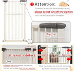 Lumizone Extra Tall Pet Gate 55.12" High Pressure Mounted 38.39"-42.51" Extra Wide (9 Sizes) 1.37" Gap for Cat Dog Stairs Doorway Hallway No Drilling Auto-Close (38.39"-42.51" W, Cream White)