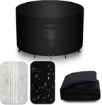 Heavy Duty Patio Furniture Covers Waterproof, 600D Round Outdoor Furniture Cover Waterproof for Sectional Sofa Couch, Outdoor Dining Table and Chair Set Covers 20"DIA x 23"H, Black