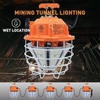 NS 150W LED Temporary Work Light, 24750LM Linkable Daylight White 5,000K Portable Hanging Lamp Jobsite Lighting Stainless Steel Protective Cover for Outdoor Construction High Bay Warehouse