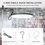 6 Pack 250W UFO Led High Bay Light,120VAC,5000K Daylight Commercial Bay Lighting,IP66 Waterproof,41050LM,1150W MH/HPS with Plug Area Lighting for Warehouse/Shop/Workshop/Barn/Gym/Factory