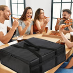 Musbus 24'x24'x14' Pizza Carrier Insulated Bags Large for Deliveries, Insulated Pizza Carrier Delivery Bag Food Bag for Personal and Professional Use, Black 4, 24W x 24D x 14H