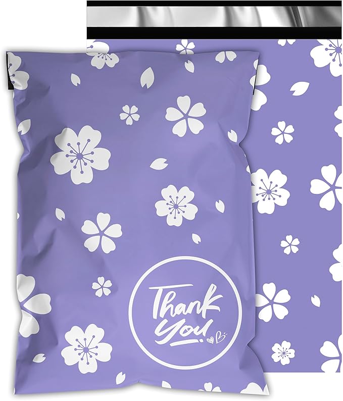 Poly Mailers 10x13 Inch 100 Pcs - Cherry printed Shipping Bags, 2.4mil Thickness, Waterproof and Tear Resistant Mailing Envelopes, Self-Sealing Packaging Bags for Small Business