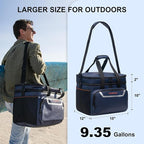 EVERFUN Small Cooler Lunch Box Mini Leak-Proof Soft Double Deck 24 Can Personal Insulated Collapsible Portable Waterproof Lunch Bag Ice Chest for Men Women Work Travel Car Picnic Beach