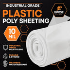 Xpose Safety Clear Plastic Sheeting 2 Pack – 10' x 100' Rolls – Heavy Duty 10 Mil Poly Sheet – Waterproof, Dustproof, Vapor Barrier – for Construction, Painting, Industrial Use