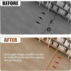 MYFAMIREA 10FT Floor Cord Cover for Wire Self Adhesive Cable Cavity Management PVC Extension Cord Hider Power Floor Wire Protector Cover Prevent Cable Trip for Office Home Outdoor (Brown Wood, 1.97'')