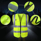 Custom Safety Vest for Men High Visibility Protective Workwear 5 Pockets Class 2 With Reflective Strip