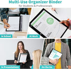 Binditek 100 Pack Clear Front Report Covers with 3 Prongs, 100-Sheet Capacity, Heavy-Duty Plastic Report Folder with Black Back Covers, 3 Metal Prongs Fasteners, for Letter Size, Office Supplies