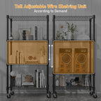 Himimi 72" H Wire Shelving Unit Storage, Metal Storage Shelves with Wheels, Heavy Duty Shelves with 4-Tier Adjustable Layer Rack Strong Steel for Kitchen Pantry Basement, 14" D×30" W×72" H, Black