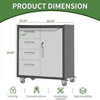 Metal Tool Cabinet,Garage Storage Cabinet System,Wall Cabinet & Locking Rolling Tool Cabinet with Doors and Adjustable Shelves,Steel Tool Cabinets for Home (2 Pcs-Styled, Black & Grey)