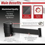 DuraSteel Wall Mount Crowd Control Retractable Belt Barrier - 9.2 Ft Black Retractables Barrier Belt w/ABS Casing Do Not Enter Crowd Control Barriers Line Divider NOT Stanchions with Retractable Belts