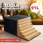 Maxcheck 2 Pcs Insulated Pizza Delivery Bag 24 x 24 x 14 Inch Pizza Warmer Bag Carrier Reusable Insulated Cooler Boxs Winter Food Delivery Carrier for Personal and Professional Use (Black)