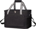 iknoe Large Cooler Bag Collapsible, 24L Insulated Bags, Leakproof Lunch Cooler Tote with Multi-Pockets for Adult Insulated Thermal Bag for Beach, Picnic, Office Work, Black 36-Can