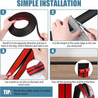 Floor Cord Covers for Wires 10FT Cable Hider Wire Coverr Self Adhesive Cord Hider Floor for Offices, Homes, Workshops, Warehouses Cable Cavity 0.47" W x 0.27" H