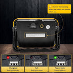 Rechargeable Work Light with Tripod Hole, 2-Pack LED Battery Work Lightings, 40W Waterproof Portable Flood Light Cordless Job Site Lighting 180° Rotate for Garage Camping Car Repairing