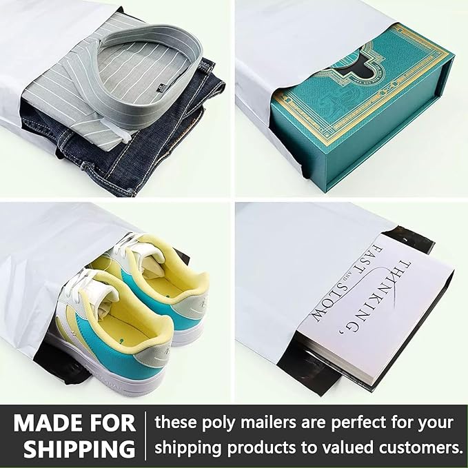 7.5 x 10" Poly Mailers 200PCS, 1.77 Mil 5 Layer Waterproof Shipping Bags for Clothes,Mailing,Books,Package, Strong Adhesive Self Sealing Mailers Poly Bags Shipping Envelopes for Business