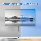 Wire Covers for Cords On Wall - Cord Management on Wall for Home and Office, Paintable PVC Cable Raceway Cover (White, 125")