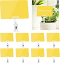 Mlici 12pcs Sign Clips for Display, 4.1x5.8 Inches Retail Sign Holder with Clamp, Clip on Signs for Display, Rotating Double Head Display Clips for Store, Food, Shelves Signs Displays