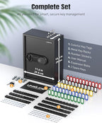 Uniclife 71 Position Key Box, Wall Mount Key Lock Box with Code and Key Lock, Fingerprint Key Cabinet with Anti-Theft Key Drop Slot & Keypad, Keys Safe for Office Hotel & Company