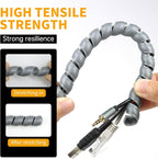 Spiral Wire Wrap, 9.84ft, 16.4ft, 33ft Spiral Cable Wrap Sleeve Hose for Computer, Power, Audio & Video Cords Stop Cord Tangle and Detangler (Grey, 10mm (3/8")-33ft)