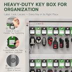 WeHere 192 Key Lock Box Wall Mount, APP Bluetooth/Wi-Fi, OTP/Fixed Code, Smart Key Cabinet with Tag, Key Organizer Holder box for Office, Valet, Realtor, Hotel Key Management