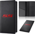 Leather Car Registration and Insurance Cards Holder Compatible with Chevy Camaro SS, Vehicle Glove Box Car Organizer with Magnetic Shut, Documents License for Camaro SS Owners