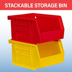 Akro-Mils 30210 AkroBins Plastic Storage Bins, Space-Saving Stackable Bins for Garage, Pantry, Craft Organization, 5-Inch x 4-Inch x 3-Inch, Stone, 6-Pack