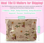 10x13 Poly Mailers – Western Boho – Waterproof, Tear-Resistant Shipping Bags with Adhesive Seal – 50 Pack – Package Mint