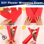 Vanhench 17.8"x1500" (125') Red Wrapping Paper, Wrapping Kraft Paper for Christmas/Mothers Day/Floral Bouquet/Gifts Wrapping/Poster/Bulletin Board/Construction