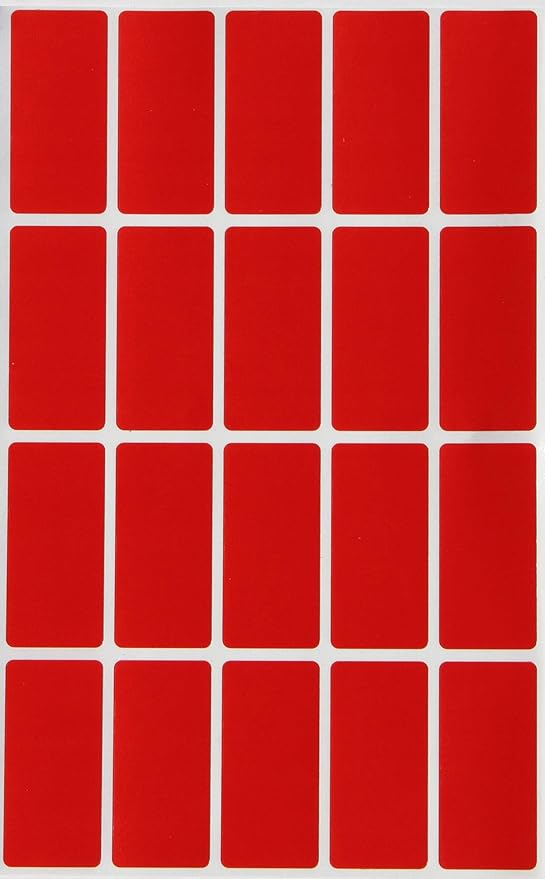 Royal Green Rectangle Colored Label Stickers Red 1.57 inch x 0.75 inch (40mm x 19mm) - 1000 Pack