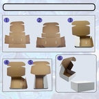 9x9x3 Inches White Shipping Boxes Set of 25，Cardboard Boxes Recyclable Corrugated Boxes Mailers for Small Business, Transporting, Packaging Storage Boxes and Craft Gifts Giving Products Box