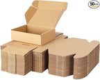 PHAREGE 7x5x2 inch Shipping Boxes Bulk 50 Pack Brown, Tab Lock Tuck Top Mailer Boxes for Packaging Small Business, Small Cardboard Gift Boxes for Wrapping Mailing Present