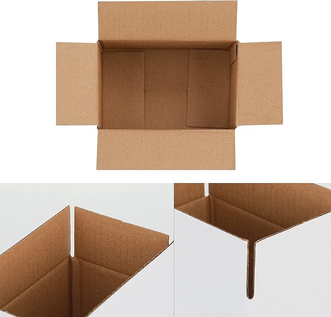 6x4x4 inches Shipping Boxes 30 Pack, Kraft Corrugated Small Cardboard Boxes for Mailing Packing, White