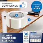 12 Rolls | 2.4 mil Clear | 65 Yards Each (780 Yards Total) | 2" Premium Packing Tape Heavy Duty Packaging Tape for Shipping Moving Stronger Thicker
