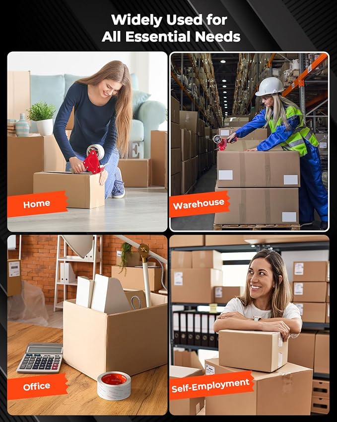 MUNBYN Heavy Duty Packing Tape,6 Rolls Clear Packing Tape for Moving Boxes and Packaging Supplies,1.88" x 60 Yards Per Roll,2.7 mil,Moving Packaging Shipping, Office & Storage