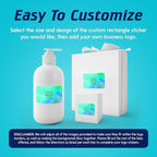 100 Custom Vinyl Stickers - Upload Your own Image, Text, Design, Logo - Personalized Logo Labels for Handmade, Packaging, Bottle, Jars, Candle, Brand Stickers (Blue Green, 4x2)