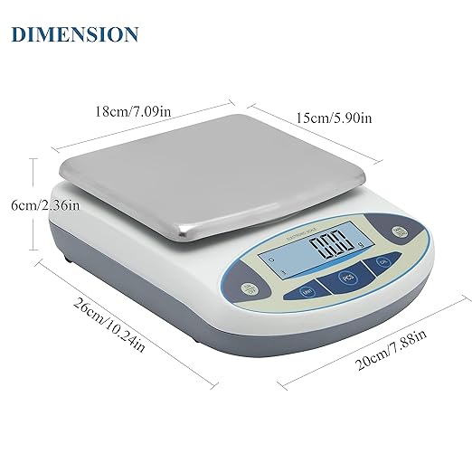 Bonvoisin Lab Scale 5000gx0.01g High Precision Electronic Analytical Balance 0.01g Accuracy Laboratory Precision Digital Scientific Scale (5000g)