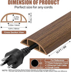 Floor Cord Cover Cable Cavity Self Adhesive Cord Hider Floor 10FT Floor Cable Management Power Cord Protector Floor Electric Cord Covers for Offices, Gym, Exhibitions (Misty Brown Wood, 1.97" x 10')